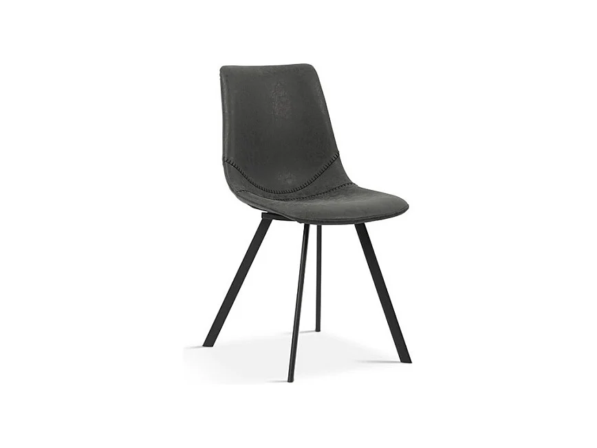 Chaise OSLO – PU noir – Pieds métal – Design moderne