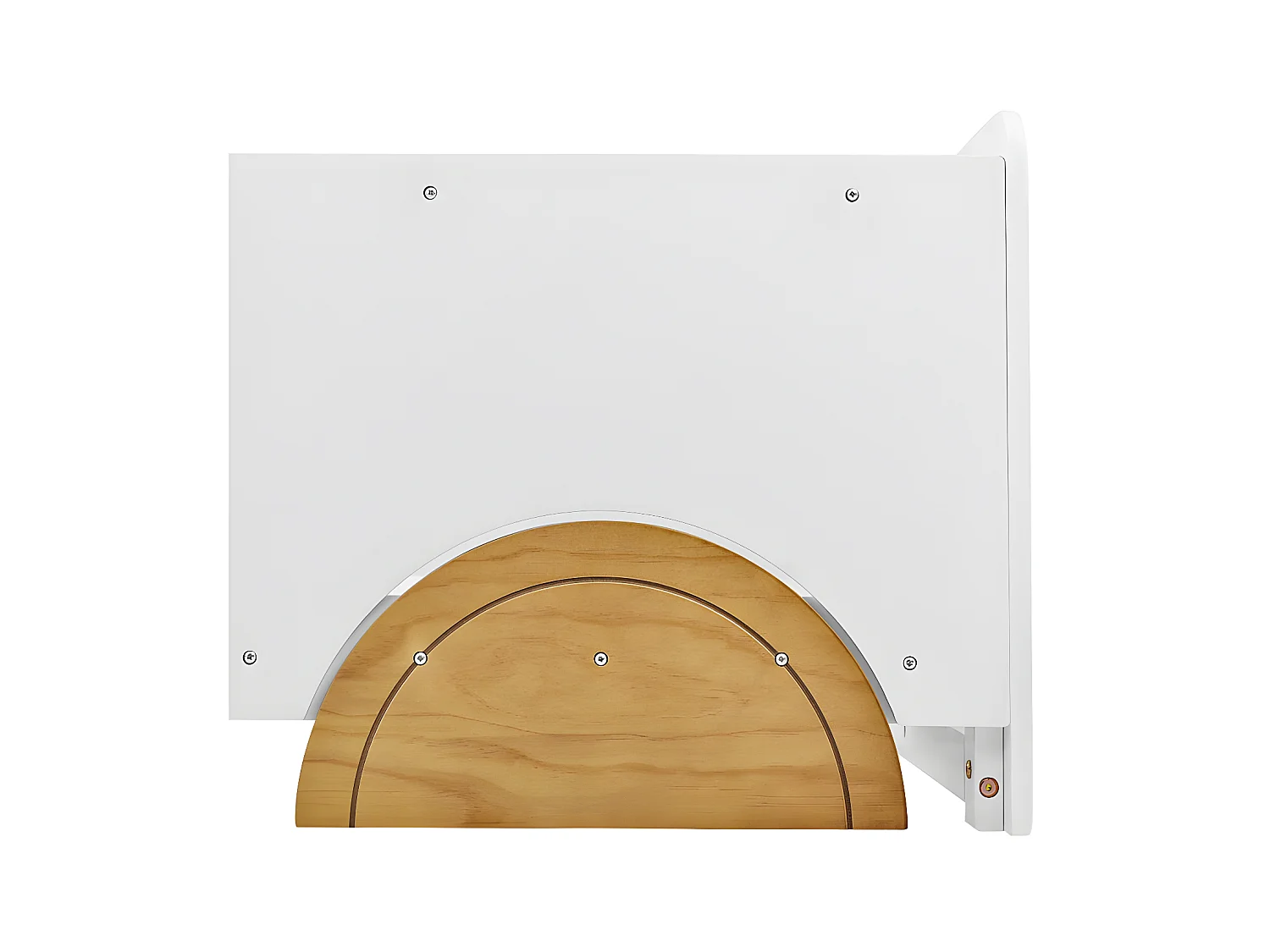 Lit enfant en pin massif 90x200cm - en forme de voiture jeep - Blanc & Naturel