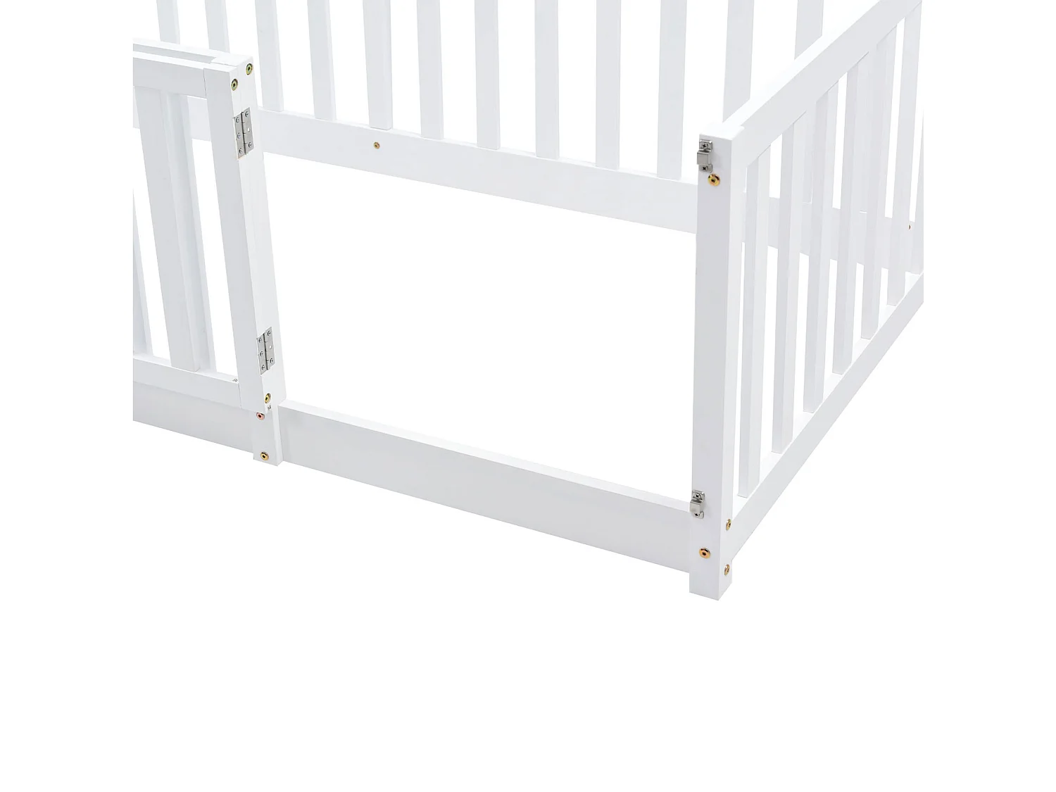 Letto per bambini 90x200 cm in legno massello con barriera di sicurezza - Bianco