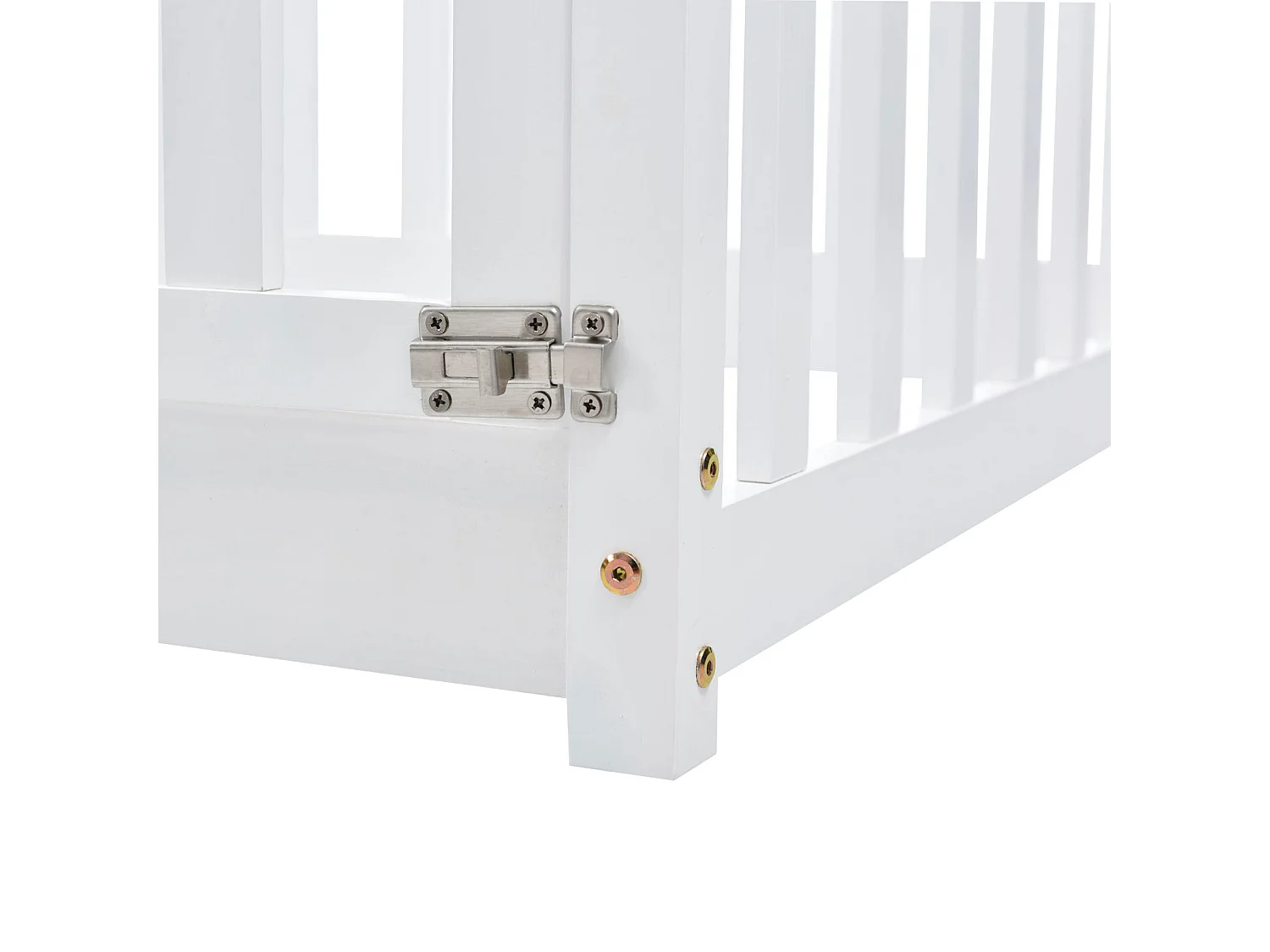 Letto per bambini 90x200 cm in legno massello con barriera di sicurezza - Bianco