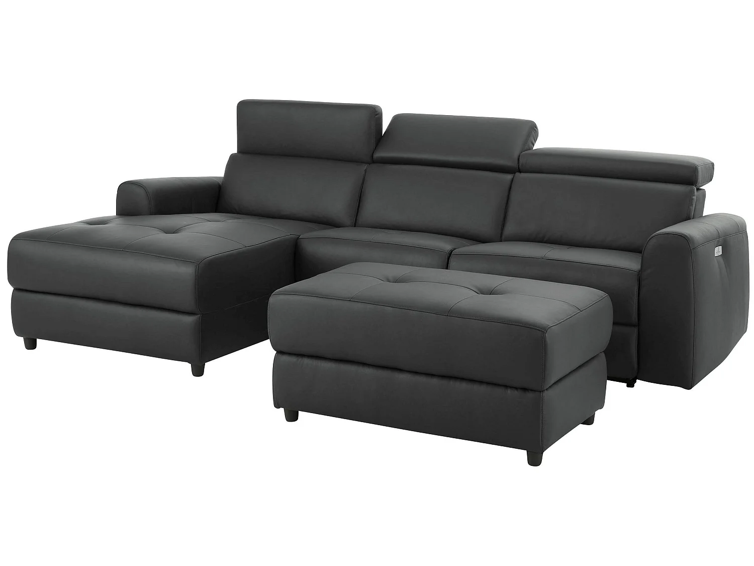 Capena|Canapé 3 places Chaise Lounge électrique gauche