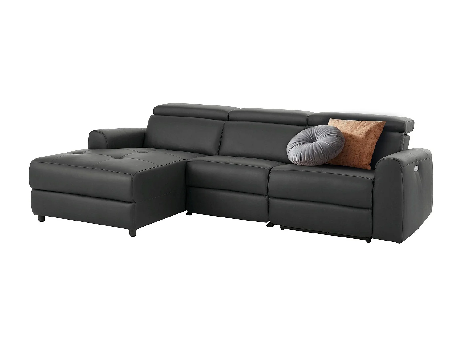 Capena|Canapé 3 places Chaise Lounge électrique gauche