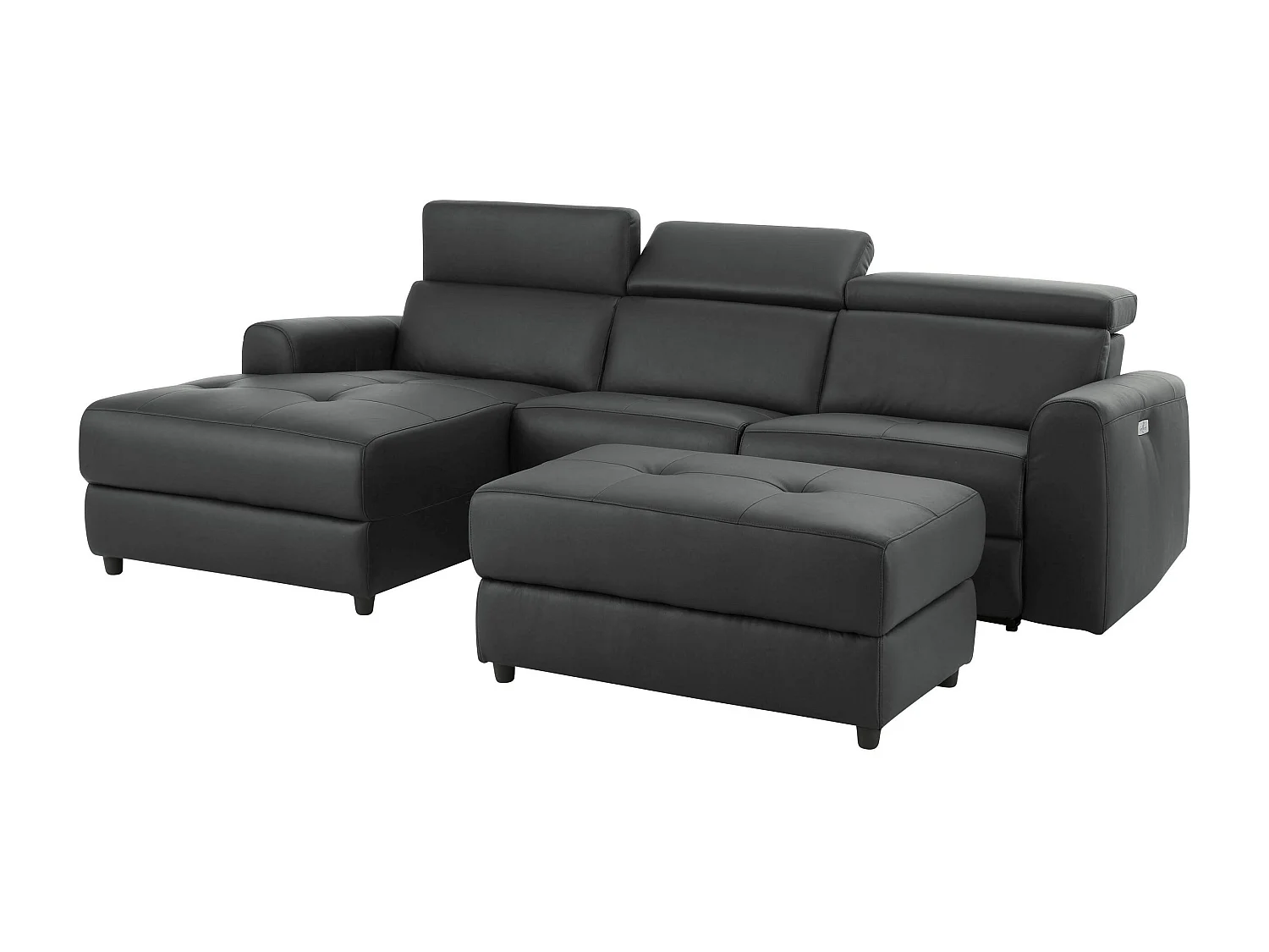 Capena|Canapé 3 places Chaise Lounge électrique gauche