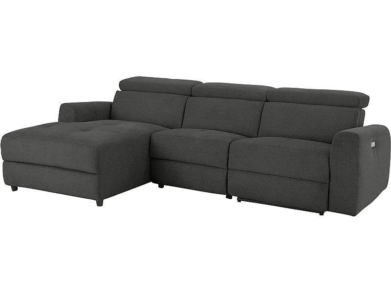 Capena|Canapé 3 places Chaise Lounge électrique gauche