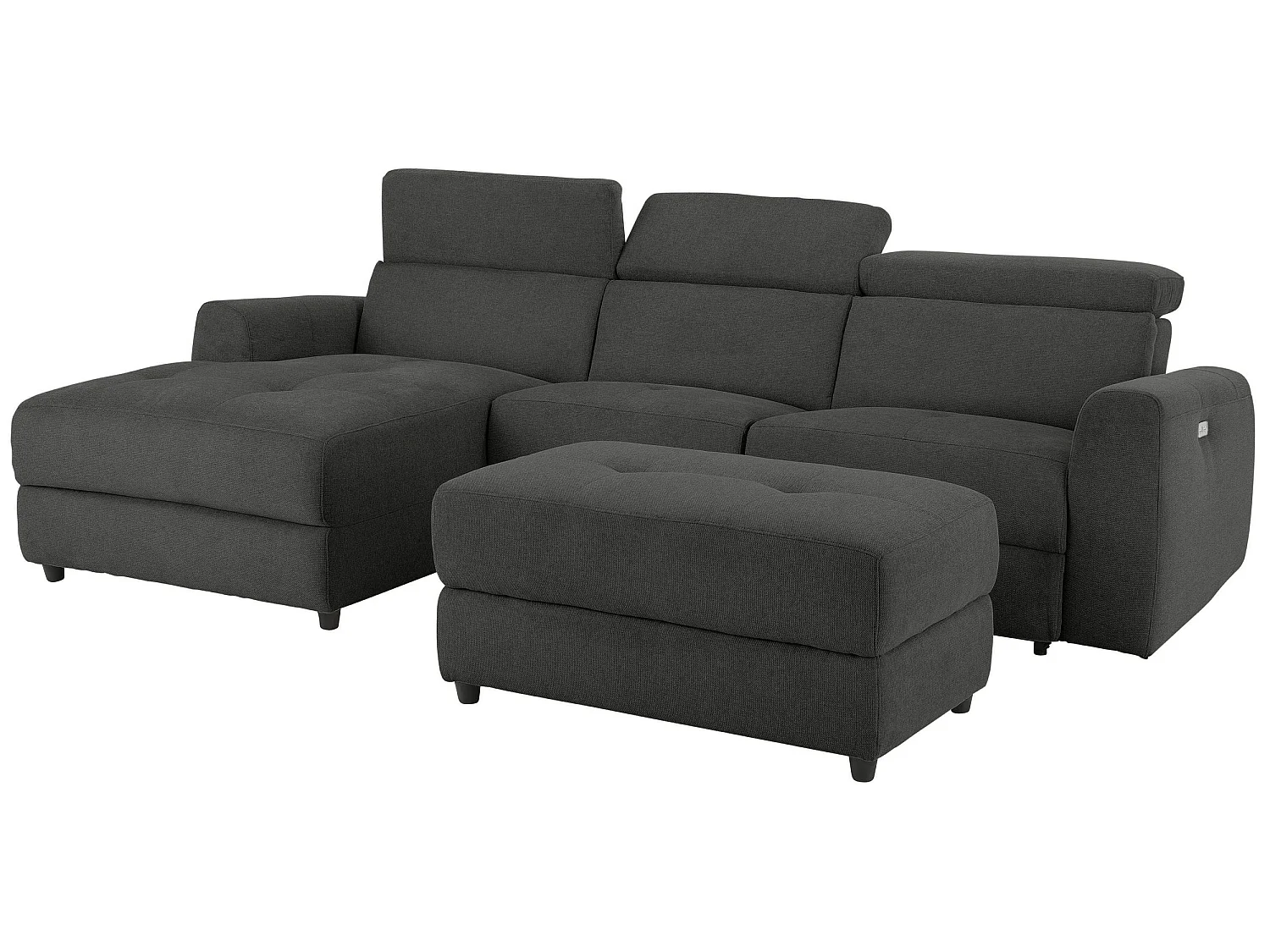 Capena|Canapé 3 places Chaise Lounge électrique gauche