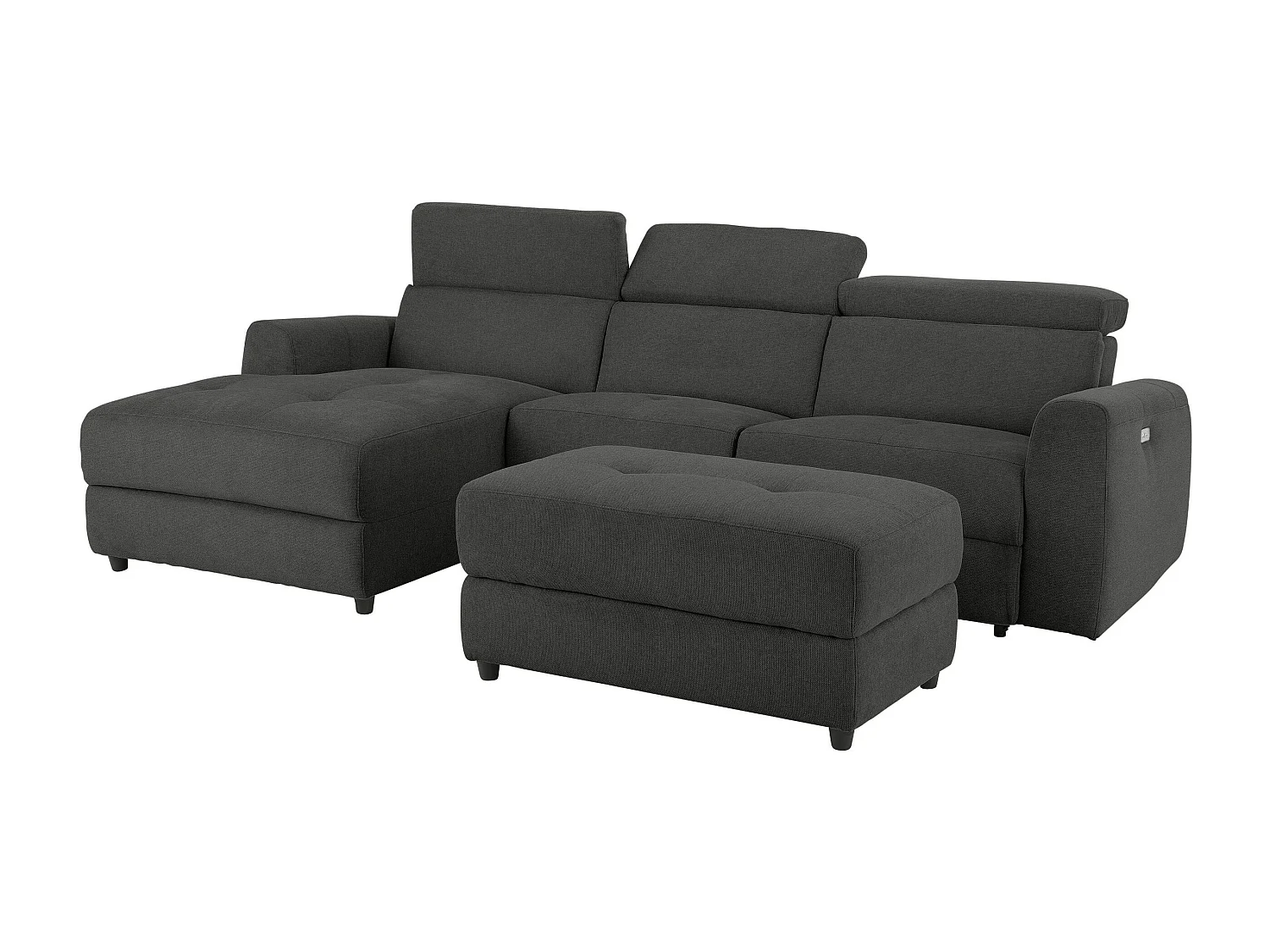 Capena|Canapé 3 places Chaise Lounge électrique gauche