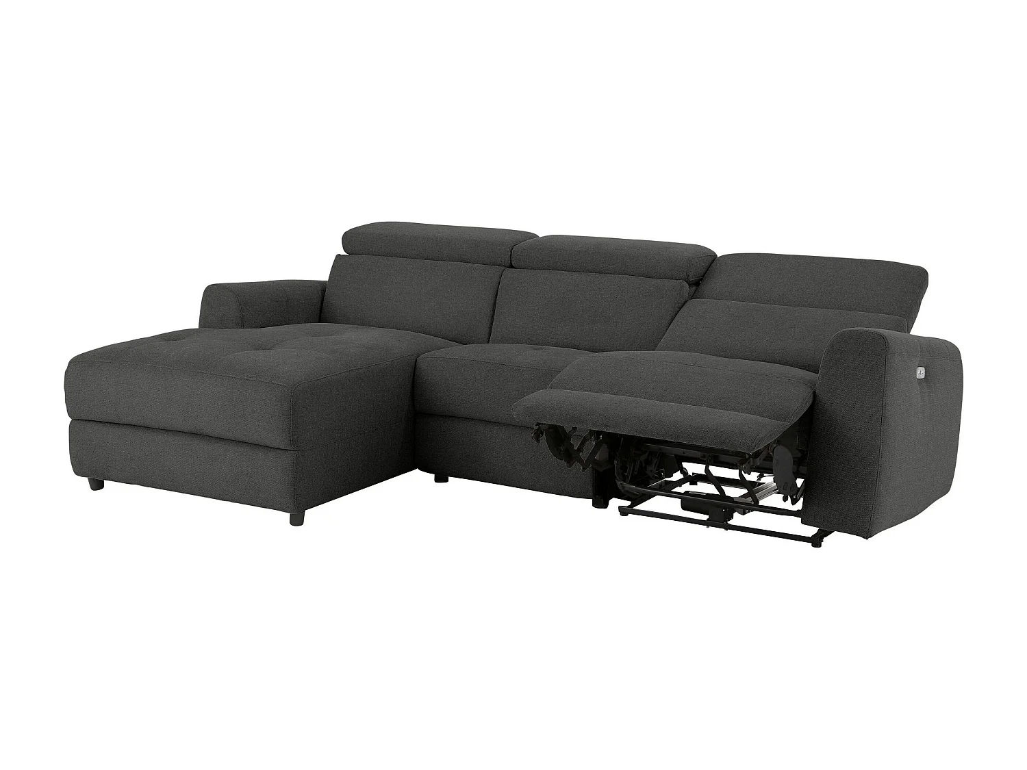 Capena|Canapé 3 places Chaise Lounge électrique gauche