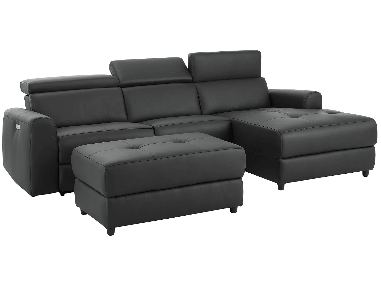 Capena|Canapé 3 places Chaise Longue Electrique Droite