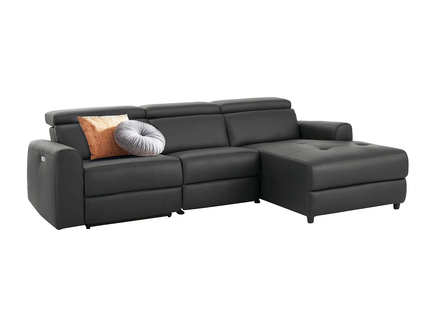 Capena|Canapé 3 places Chaise Longue Electrique Droite