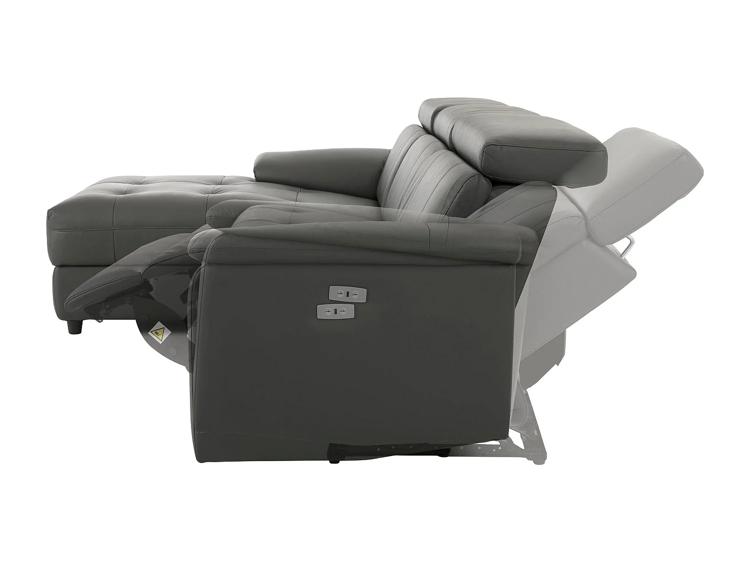 Tanaro|Chaiselong Canapé 3 places gauche électrique