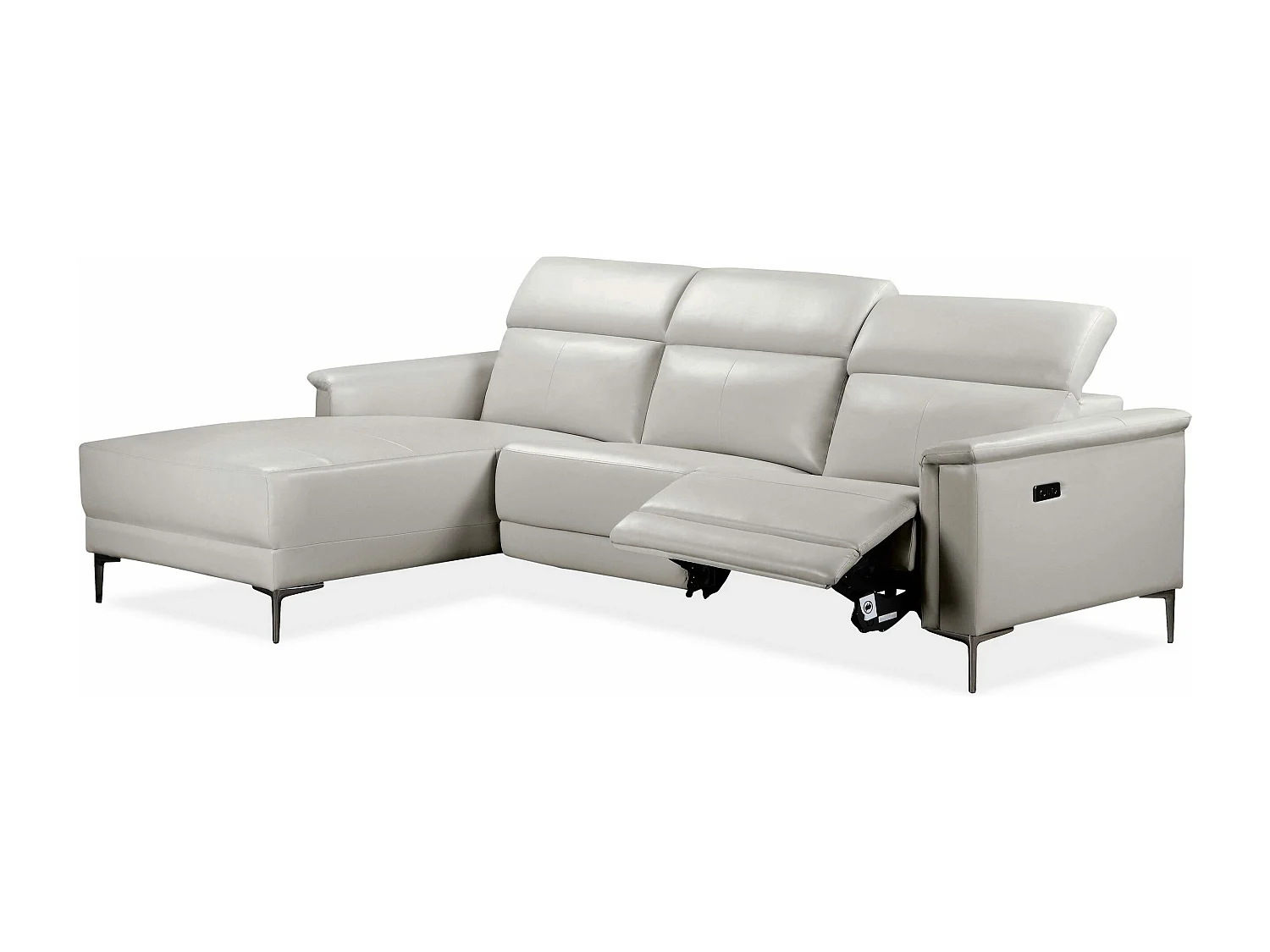 Lund|3 places 1 fauteuil inclinable gauche électrique crème