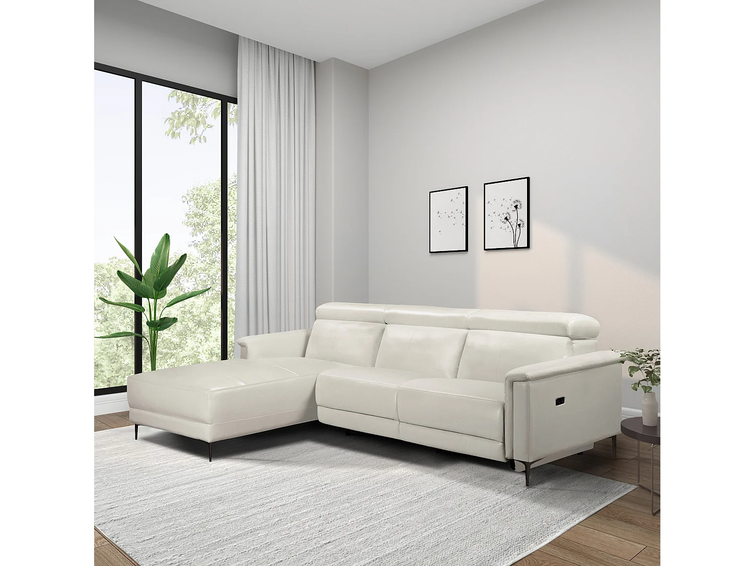 Lund 3S 1 fauteuil L Elektrisch Crème