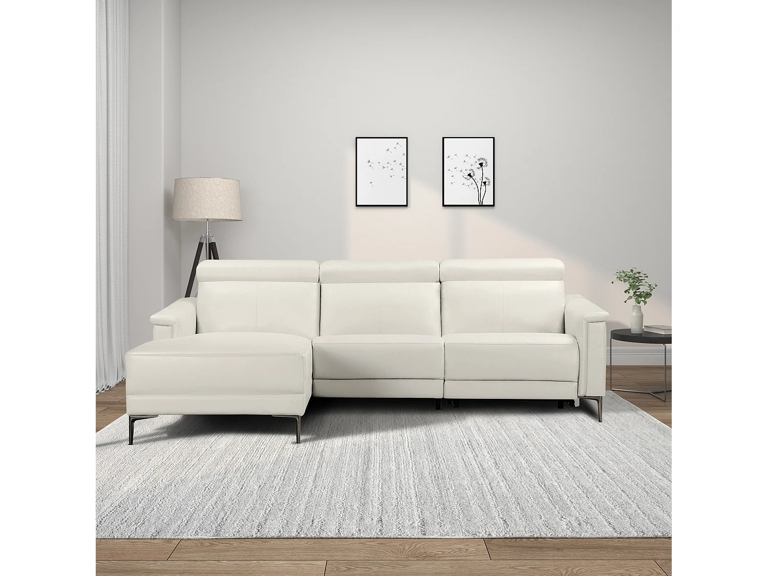 Lund 3S 1 fauteuil L Elektrisch Crème