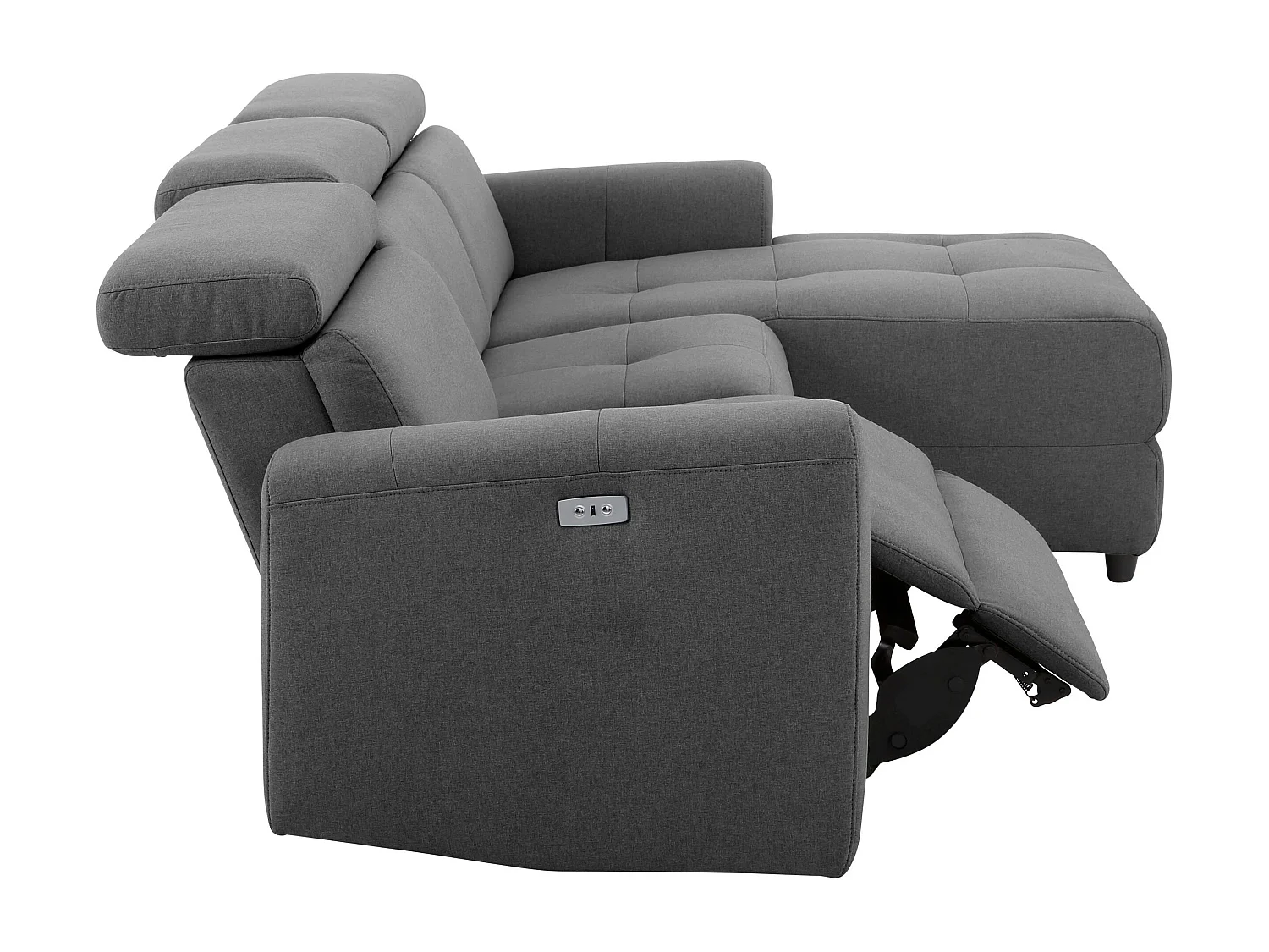 Capena|Canapé 3 places Chaise Longue Electrique Droite