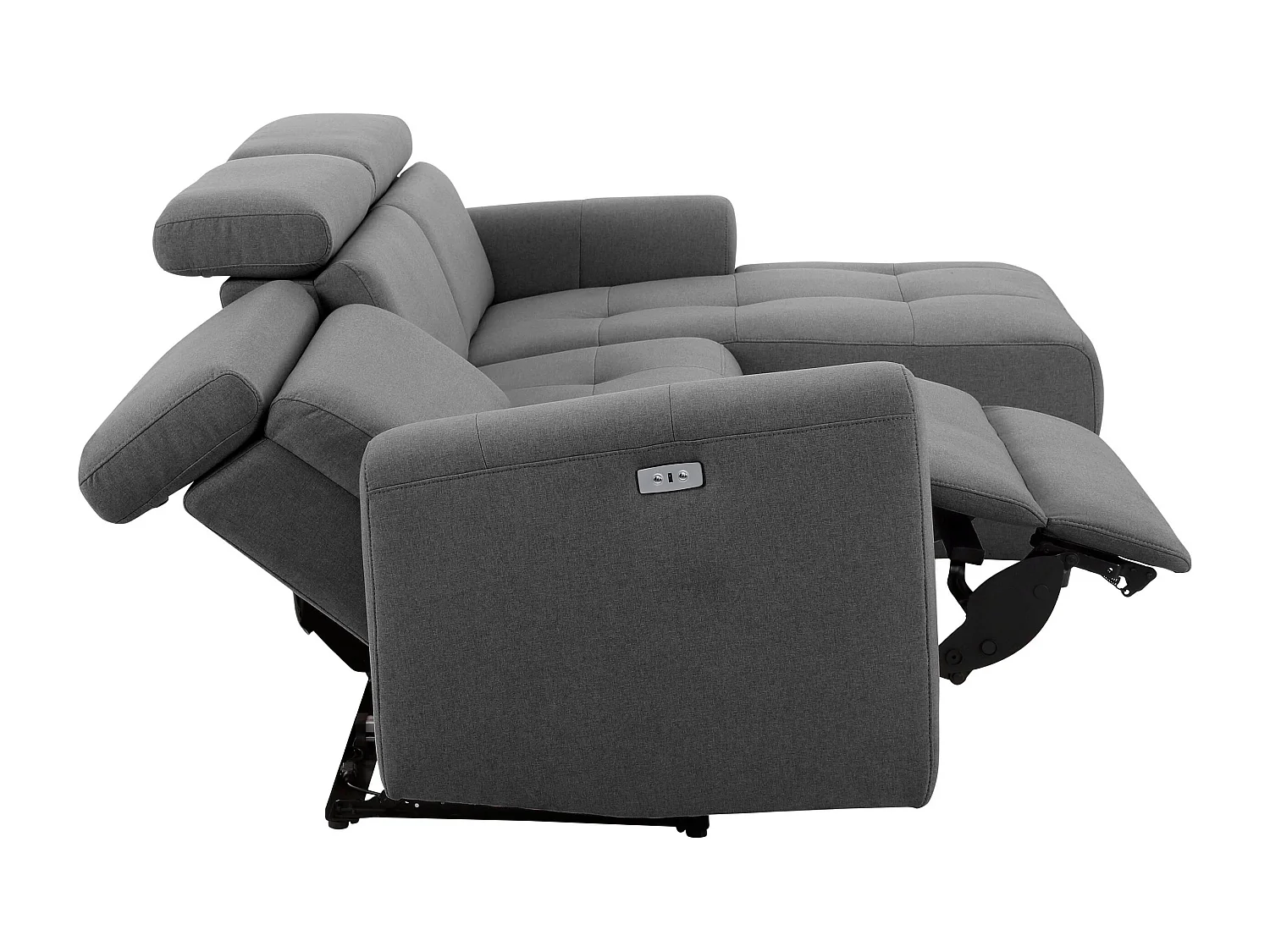 Capena|Canapé 3 places Chaise Longue Electrique Droite