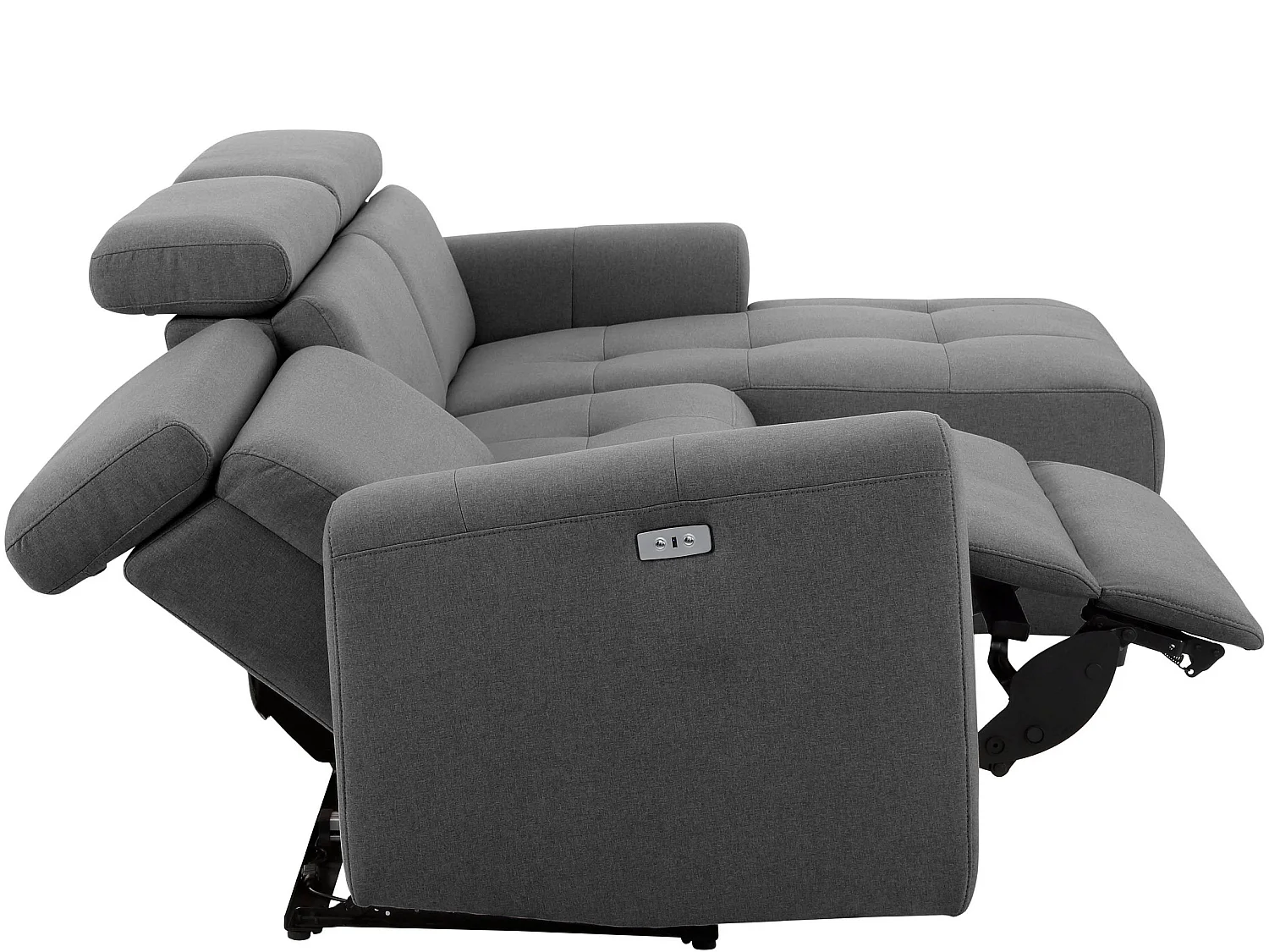 Capena|Canapé 3 places Chaise Longue Electrique Droite