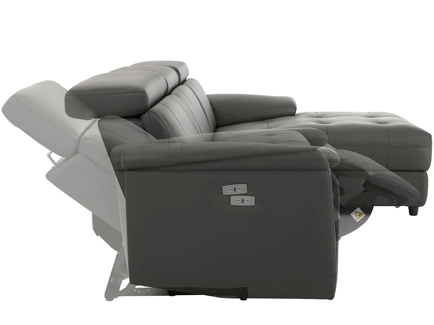 Tanaro|Chaiselong Canapé 3 places droit électrique