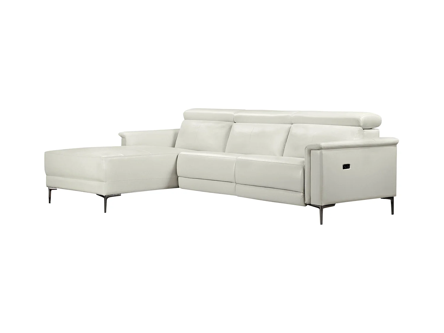 Lund|3 places 1 fauteuil inclinable gauche électrique crème