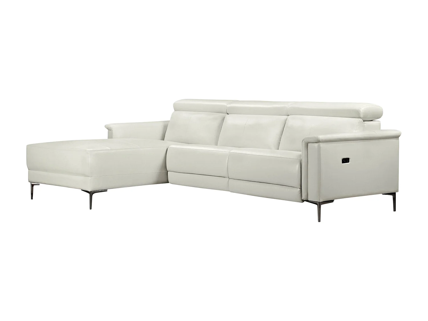 Lund|3 places 1 fauteuil inclinable gauche électrique crème