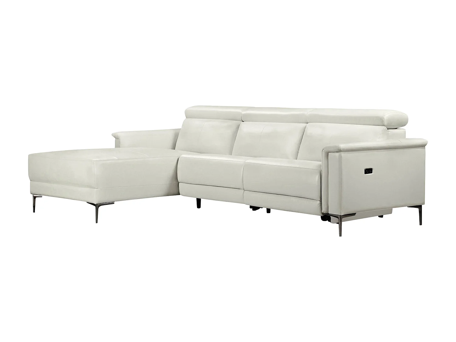 Lund | 3 places 1 fauteuil inclinable gauche électrique crème