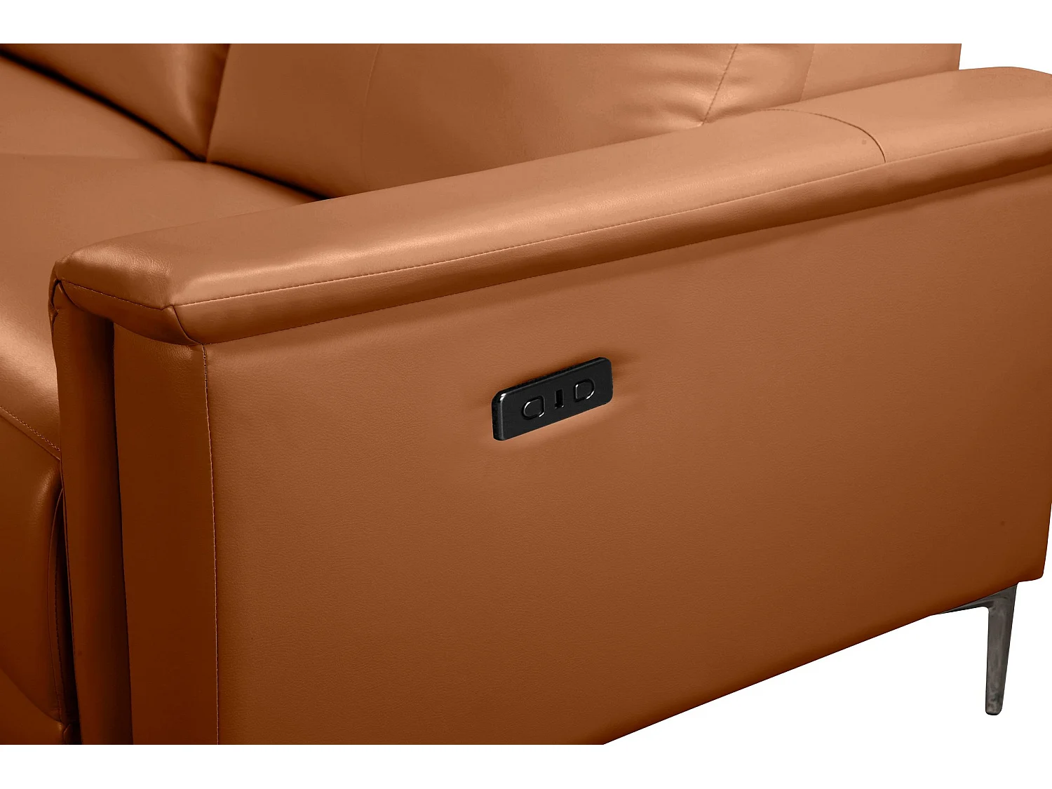 Lund | 3 places 1 fauteuil inclinable à gauche électrique Cognac