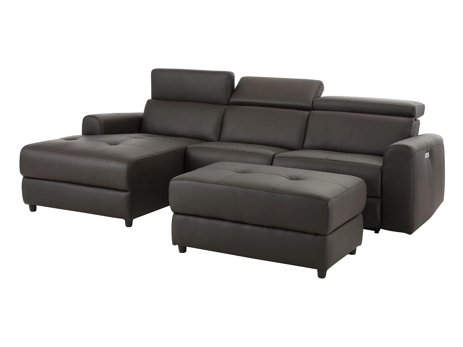 Capena|Canapé 3 places Chaise Lounge électrique gauche