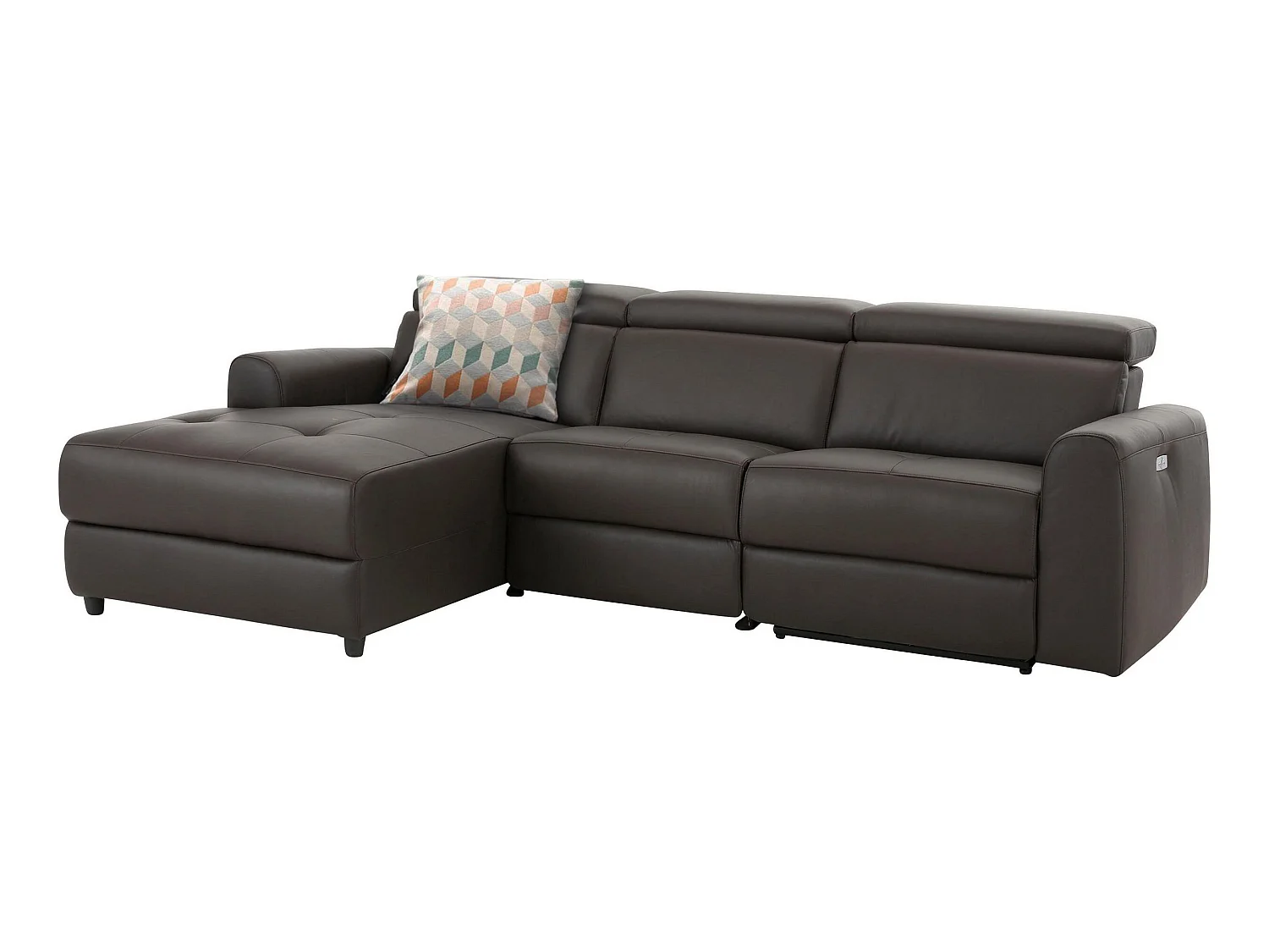 Capena|Canapé 3 places Chaise Lounge électrique gauche