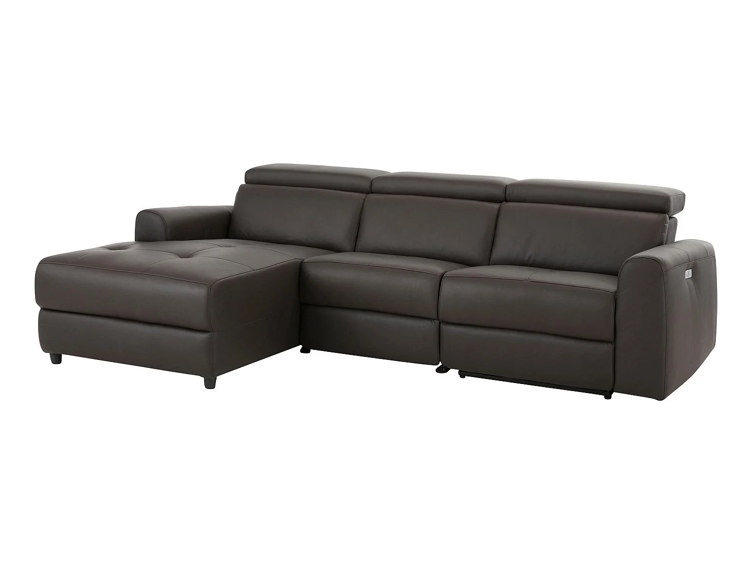 Capena|Canapé 3 places Chaise Lounge électrique gauche