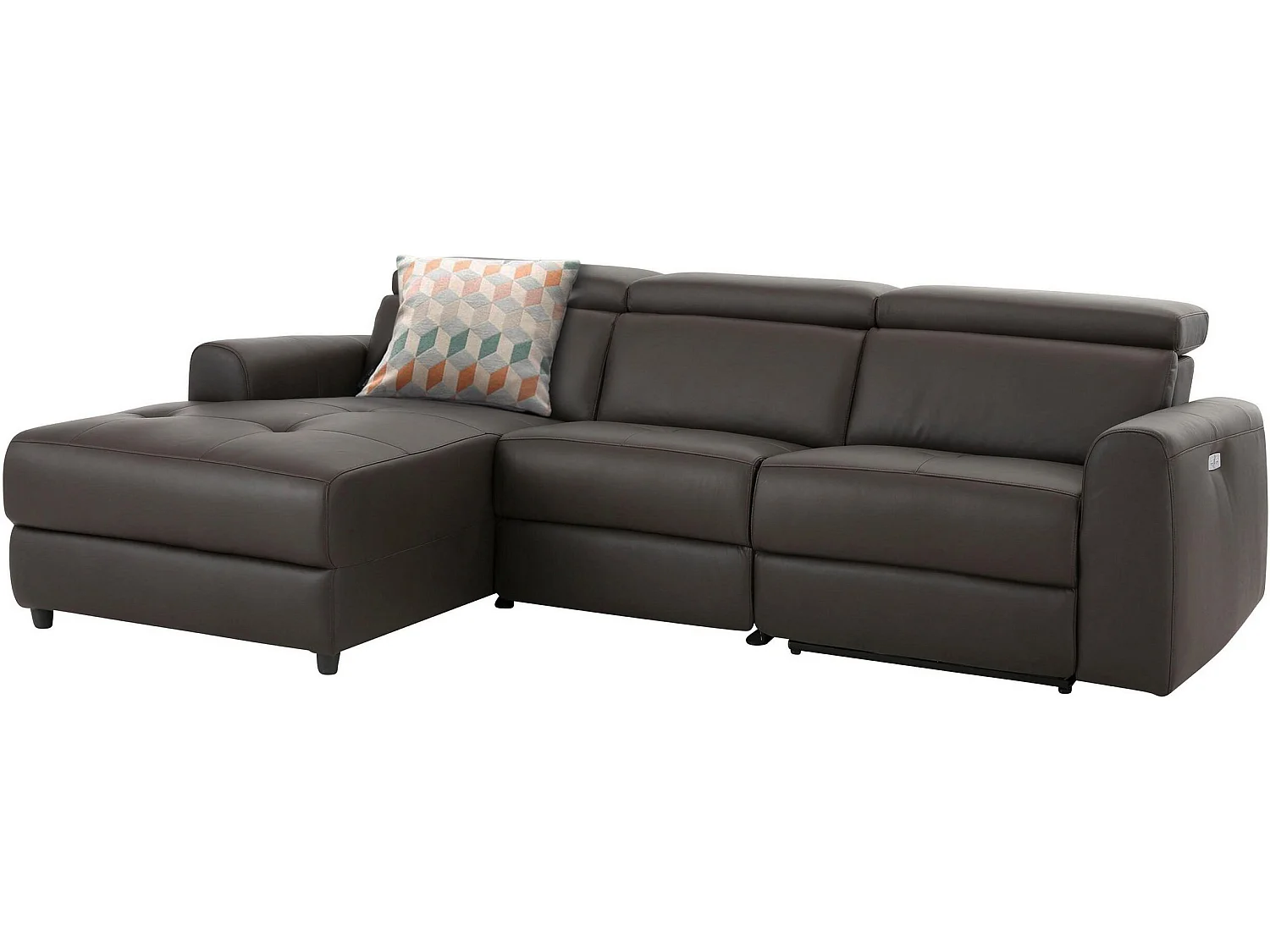 Capena|Canapé 3 places Chaise Lounge électrique gauche