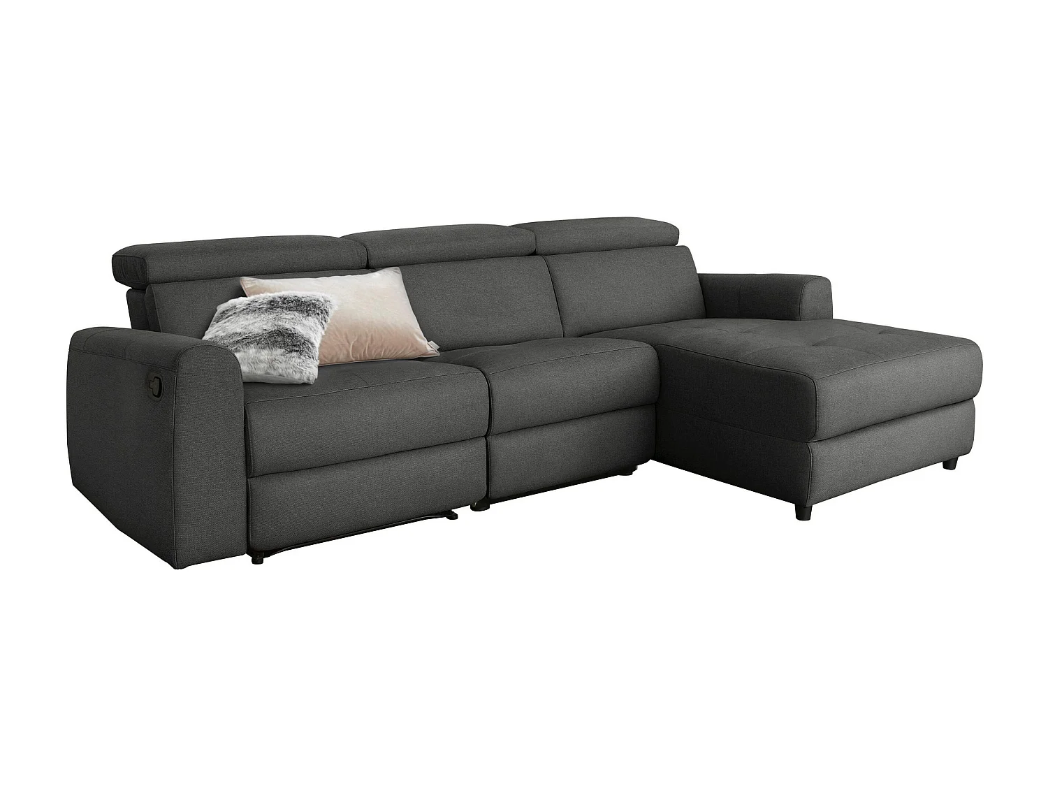 Capena|Canapé 3 places Chaise Longue R