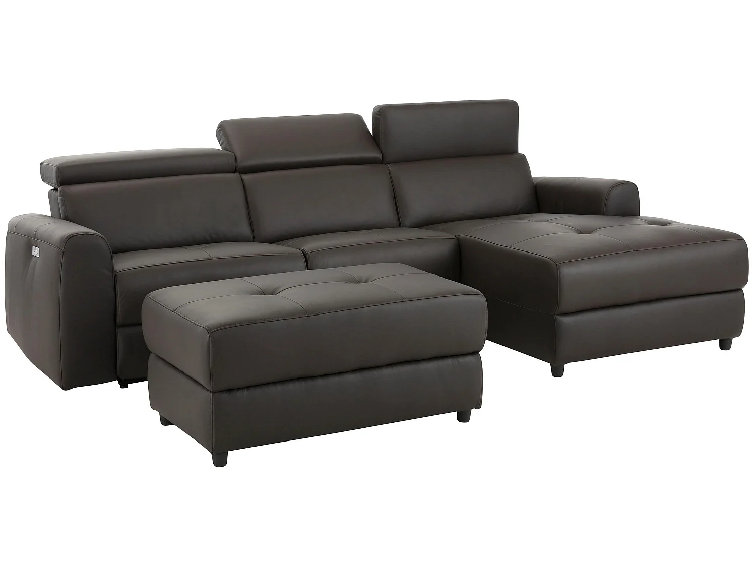 Capena|Canapé 3 places Chaise Longue Electrique Droite