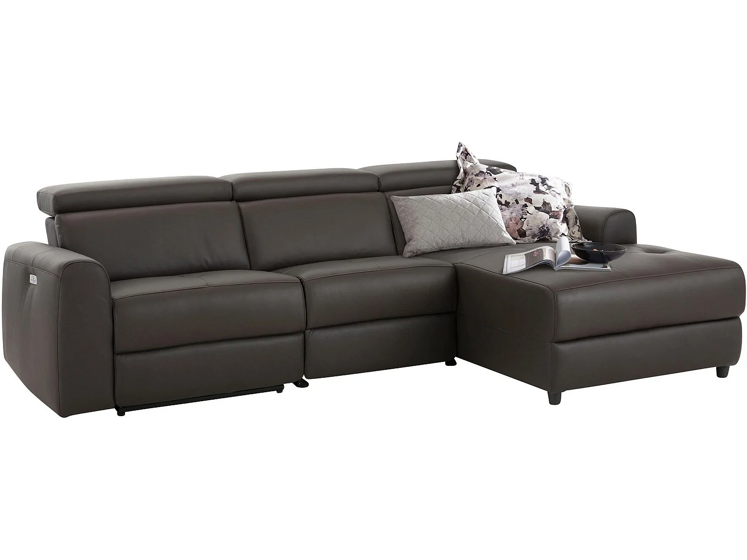 Capena|Canapé 3 places Chaise Longue Electrique Droite