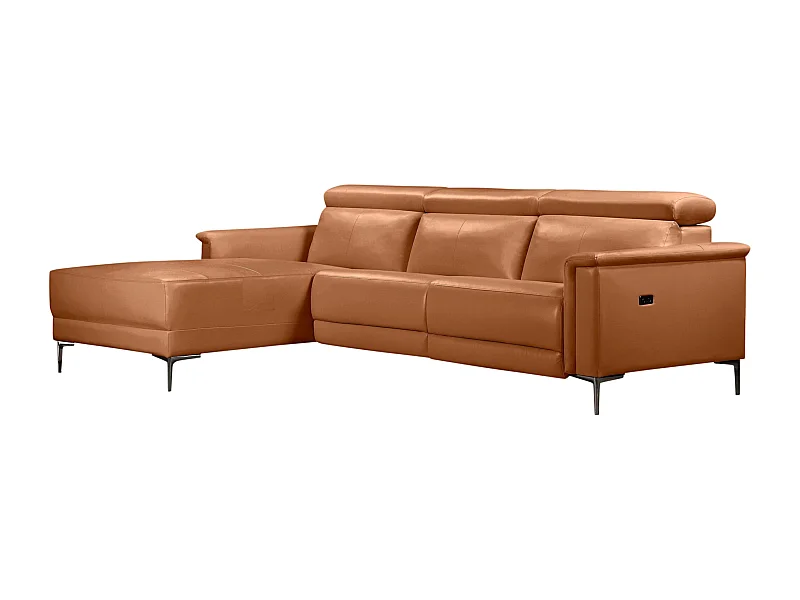 Lund 3S 1 fauteuil L Elektrisch Cognac