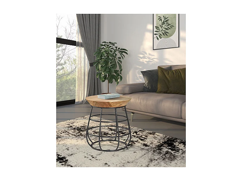 Shalini|Table d'appoint en Marron / Gris