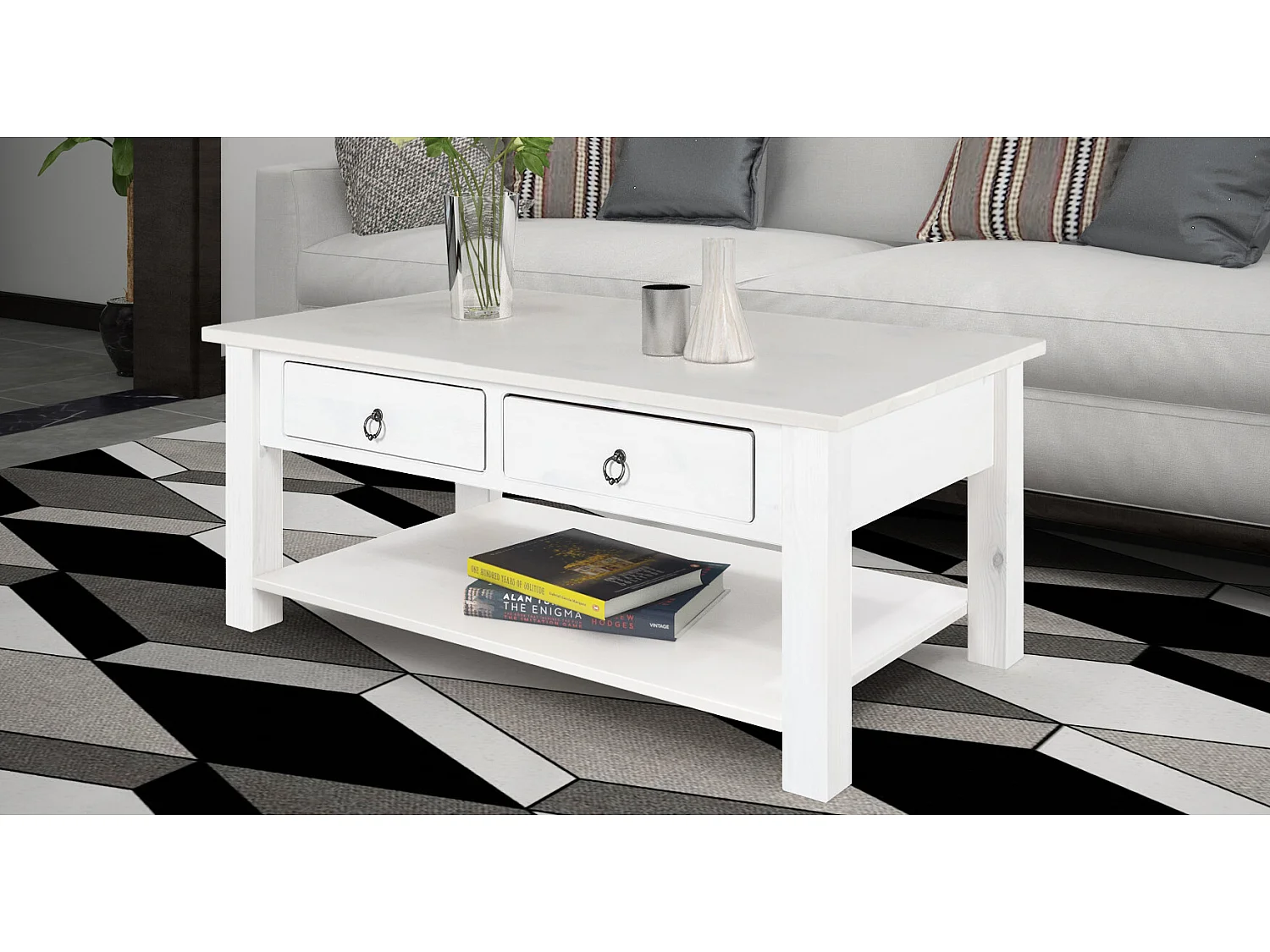 Ortiz | Mesa de centro 120 cm em Nature / Preto