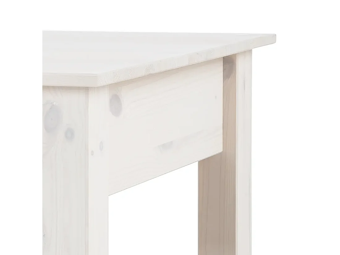Ines | Table basse avec 2 tiroirs en pin blanc