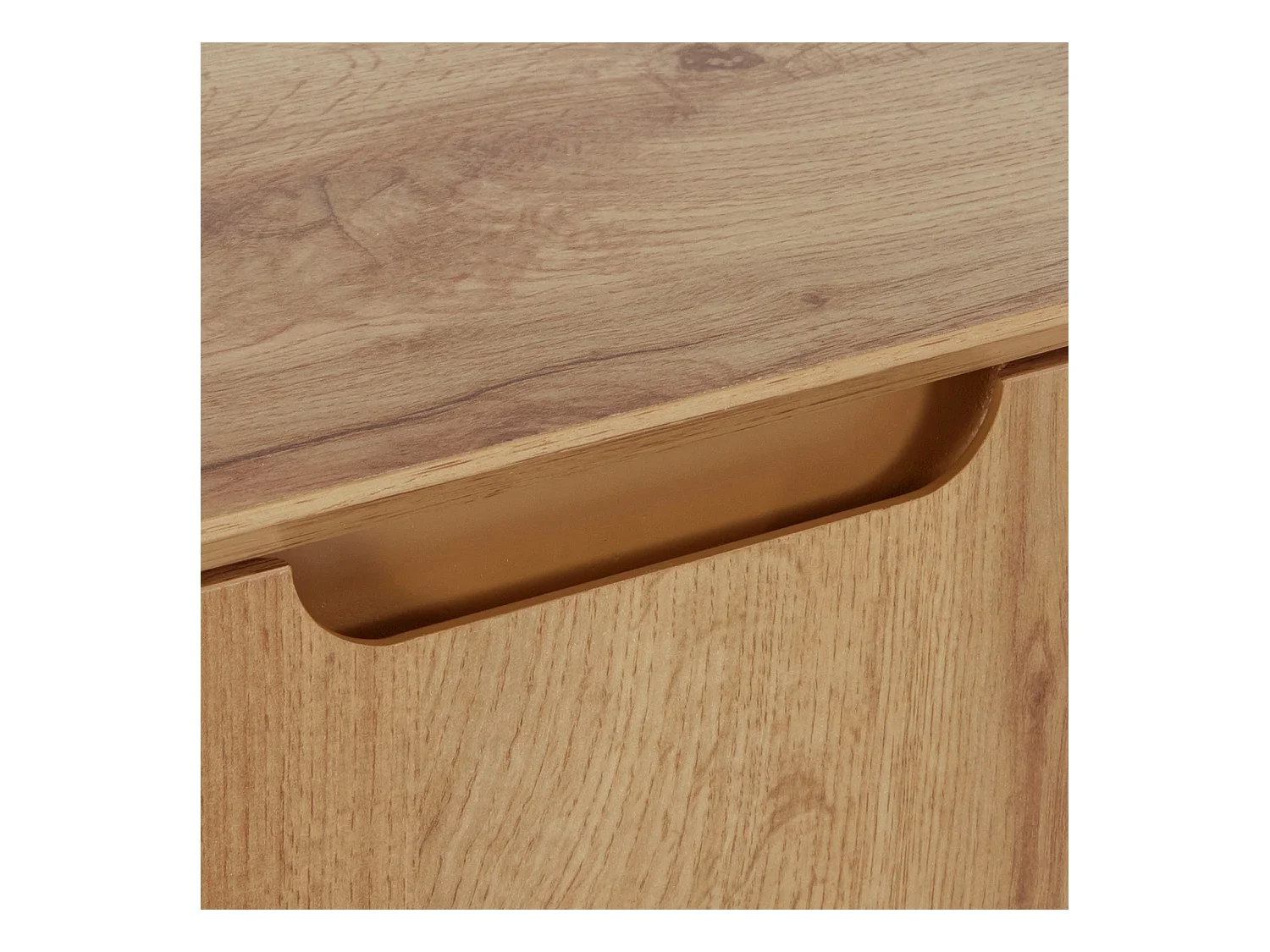 Ezra|Table basse avec 2 tiroirs en aggloméré chêne