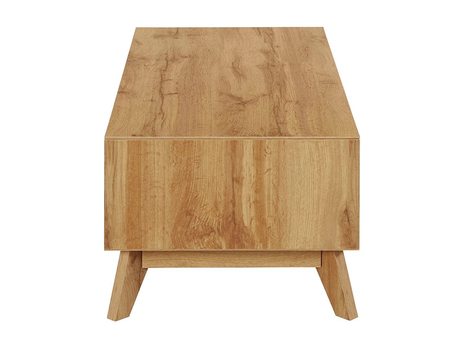 Ezra|Table basse avec 2 tiroirs en aggloméré chêne