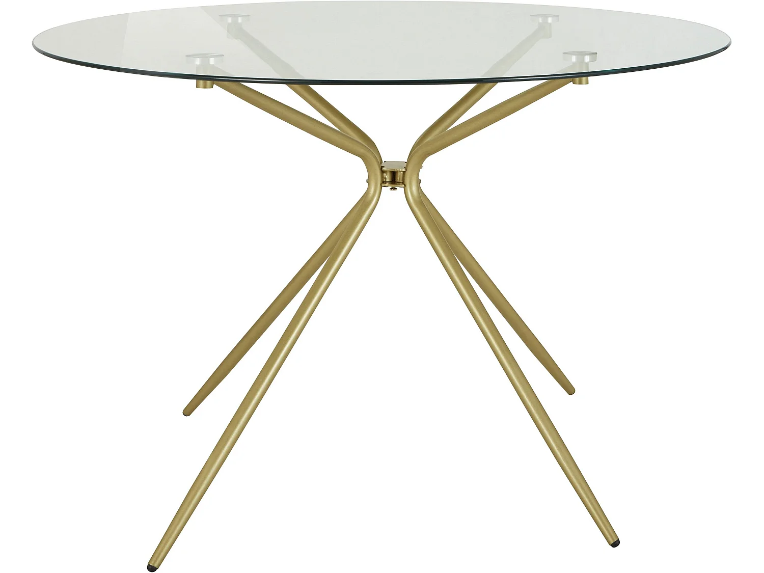 Silvie|Table à manger en verre et laiton 4 personnes D110