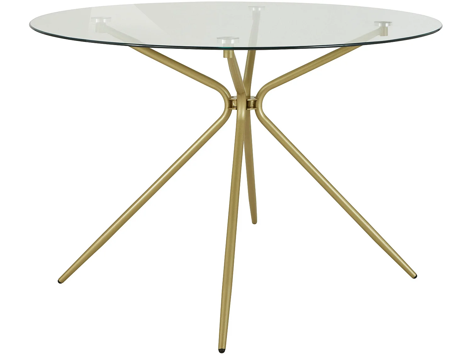 Silvie|Table à manger en verre et laiton 4 personnes D110