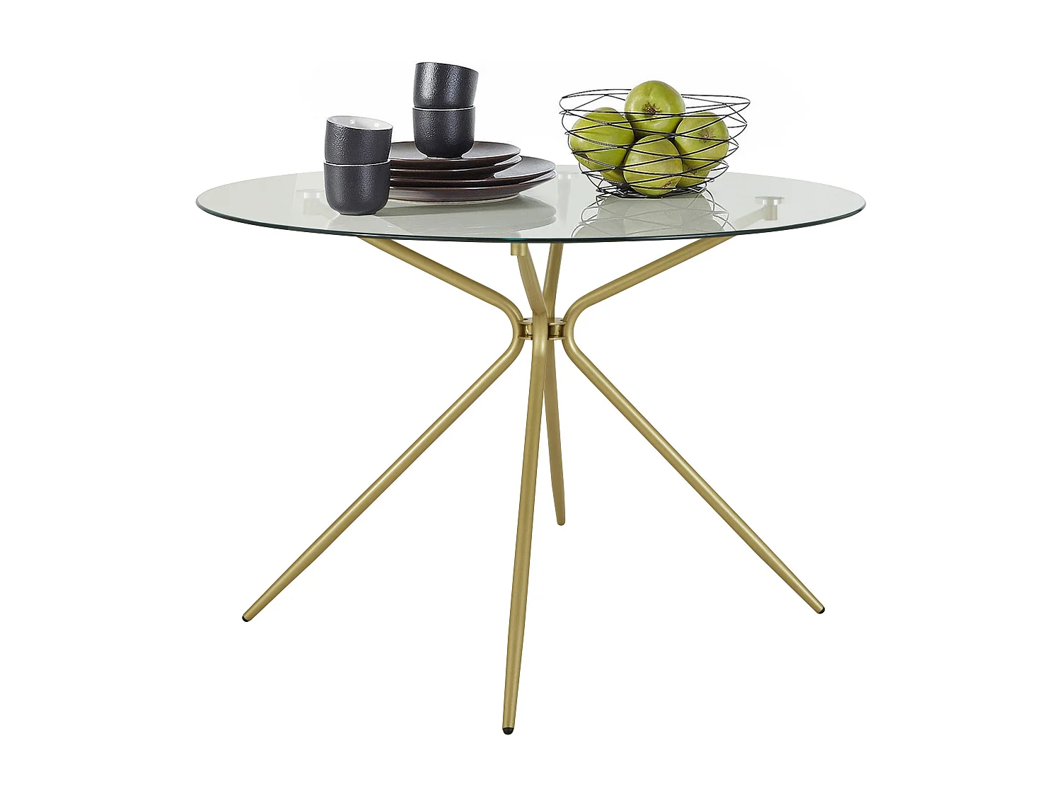 Silvie Tafel 110 cm GlasMessing