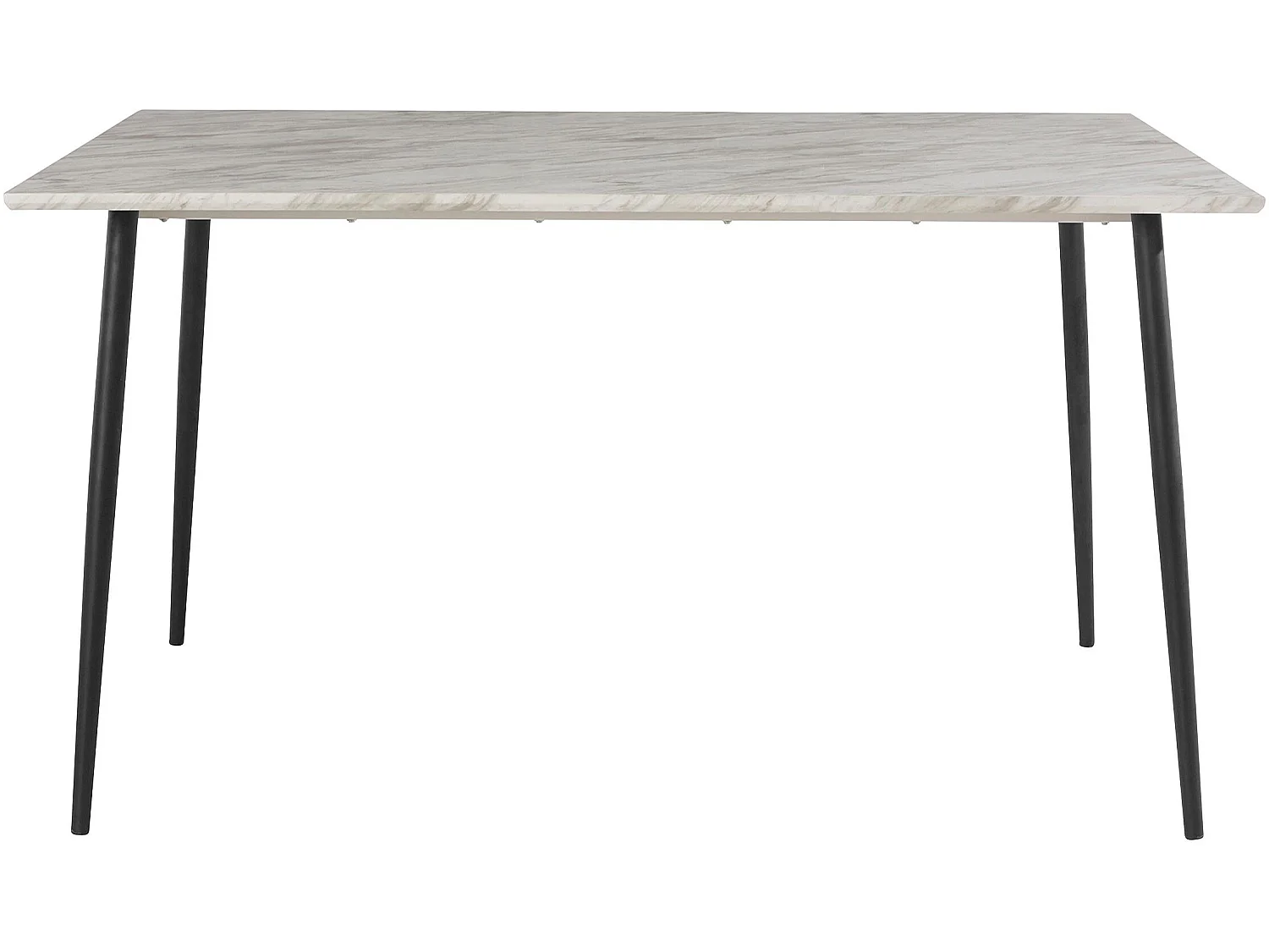 Mimmi | Table de salle à manger 120x80 cm en aspect marbre / pieds noirs