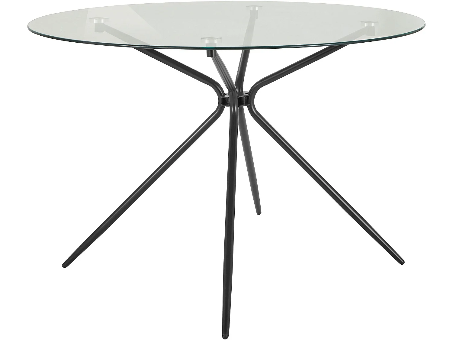 Silvie|Table à manger en verre et métal noir 4 personnes D107