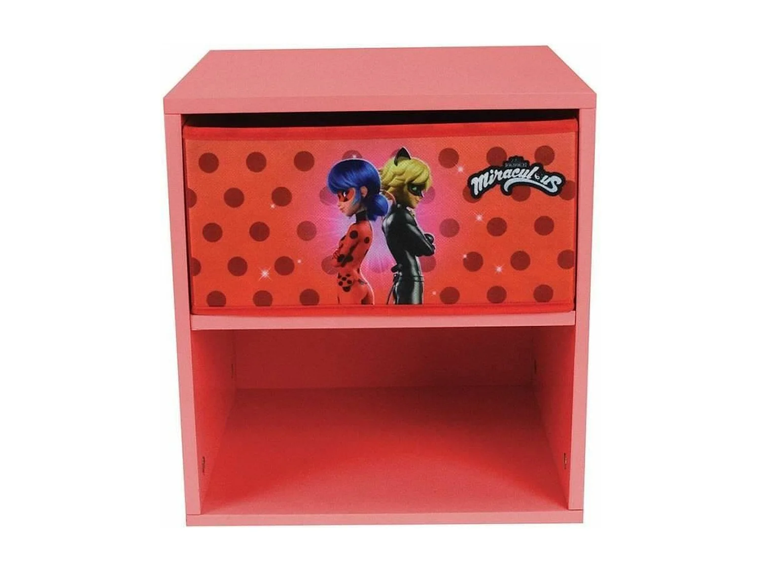 mesita de noche miraculous ladybug con cajón 36 x 33 x p. 30 centimetros