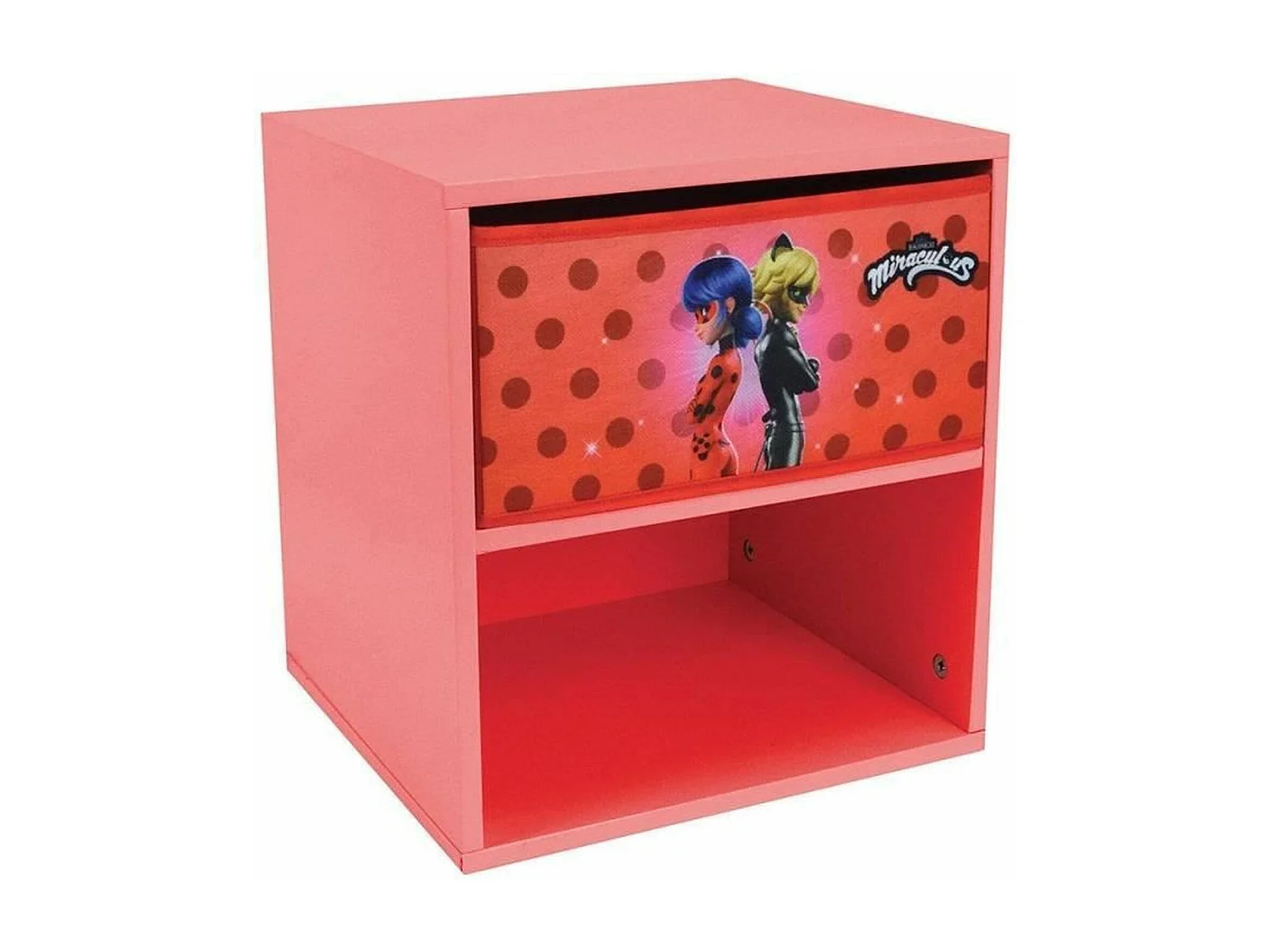 mesita de noche miraculous ladybug con cajón 36 x 33 x p. 30 centimetros
