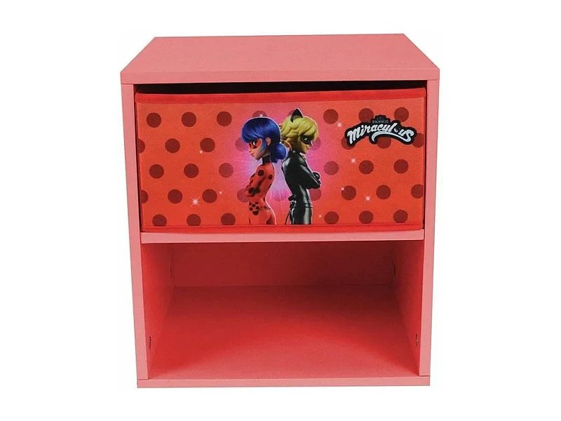 miraculous ladybug chevet avec tiroir 36 x 33 x p. 30 cm