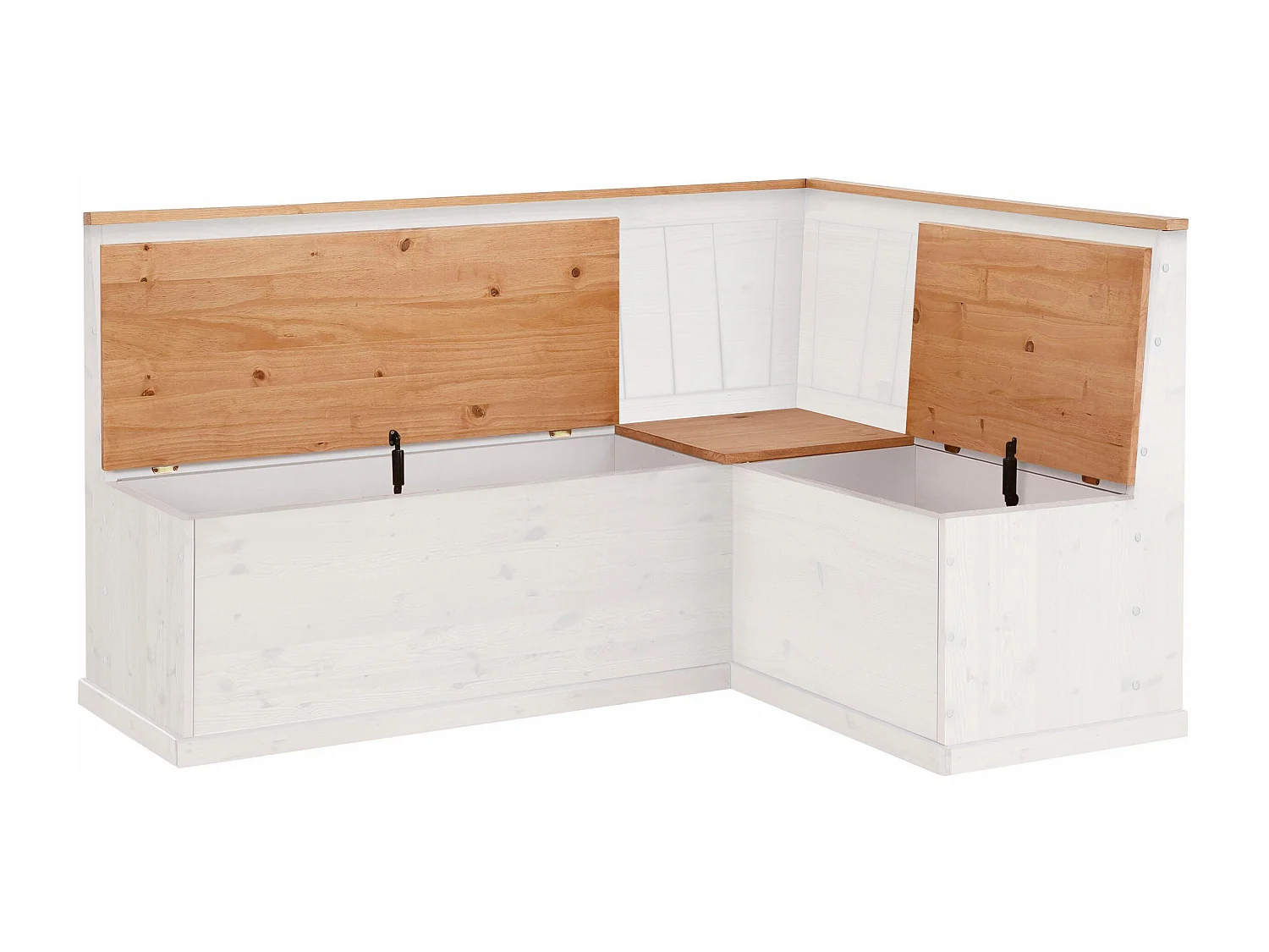 Nachos | Banco com 2 gavetas em pinho lacado branco