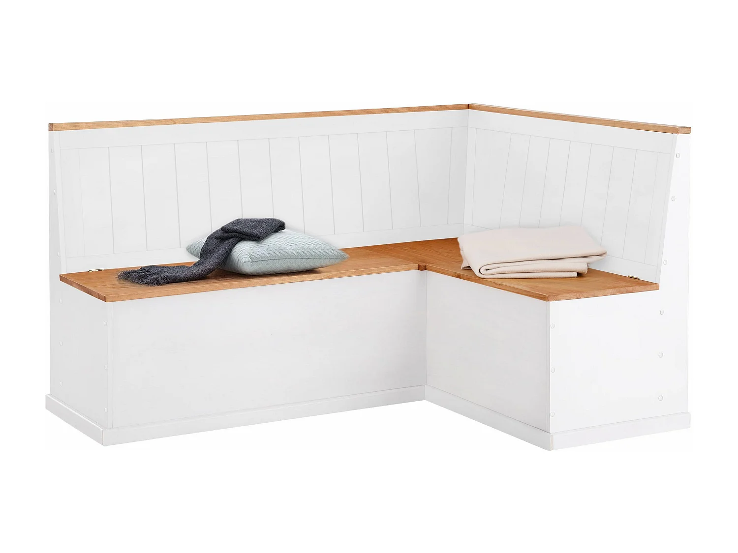 Nachos | Banco com 2 gavetas em pinho lacado branco