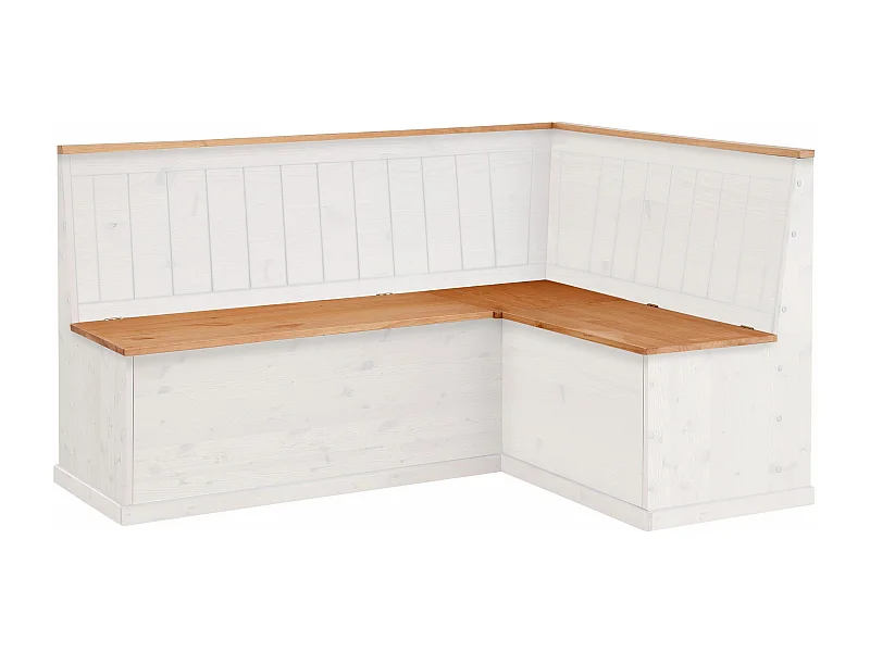 Nachos | Banco com 2 gavetas em pinho lacado branco