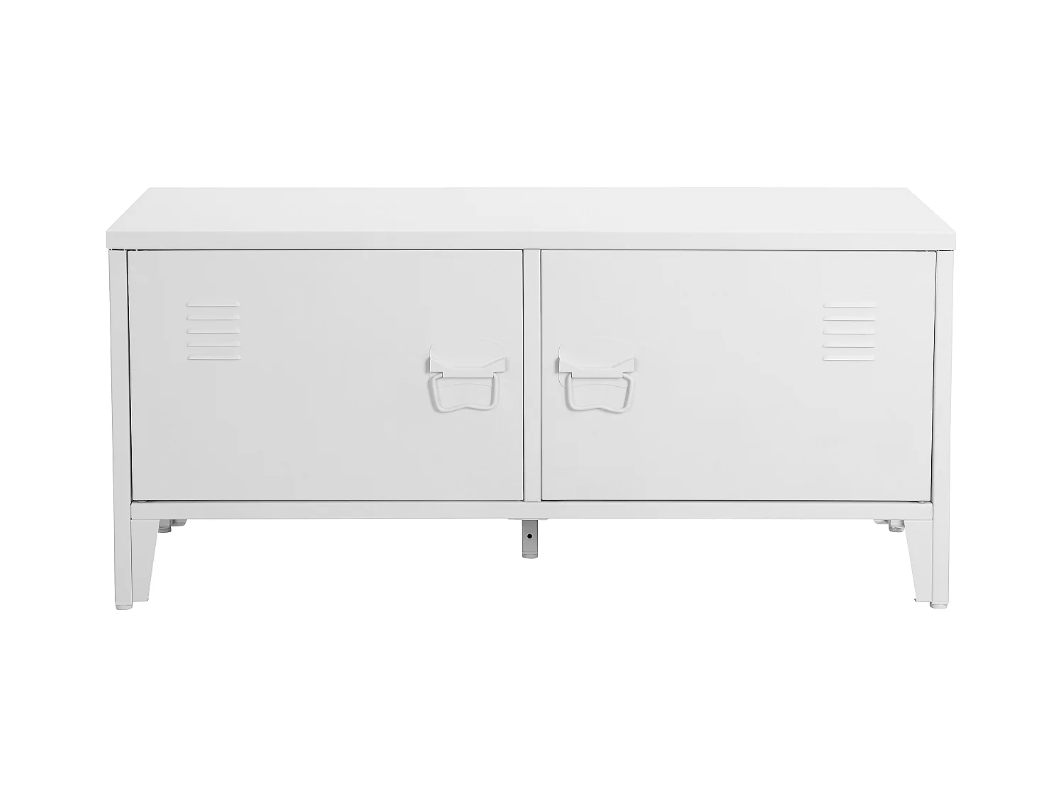 Salino|Banc avec 2 portes en métal blanc